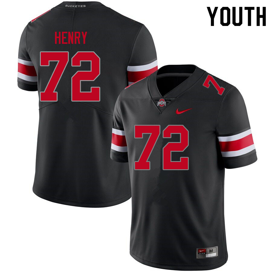 Youth #72 Avery Henry Ohio State Buckeyes College Football Jerseys Sale-Blackout